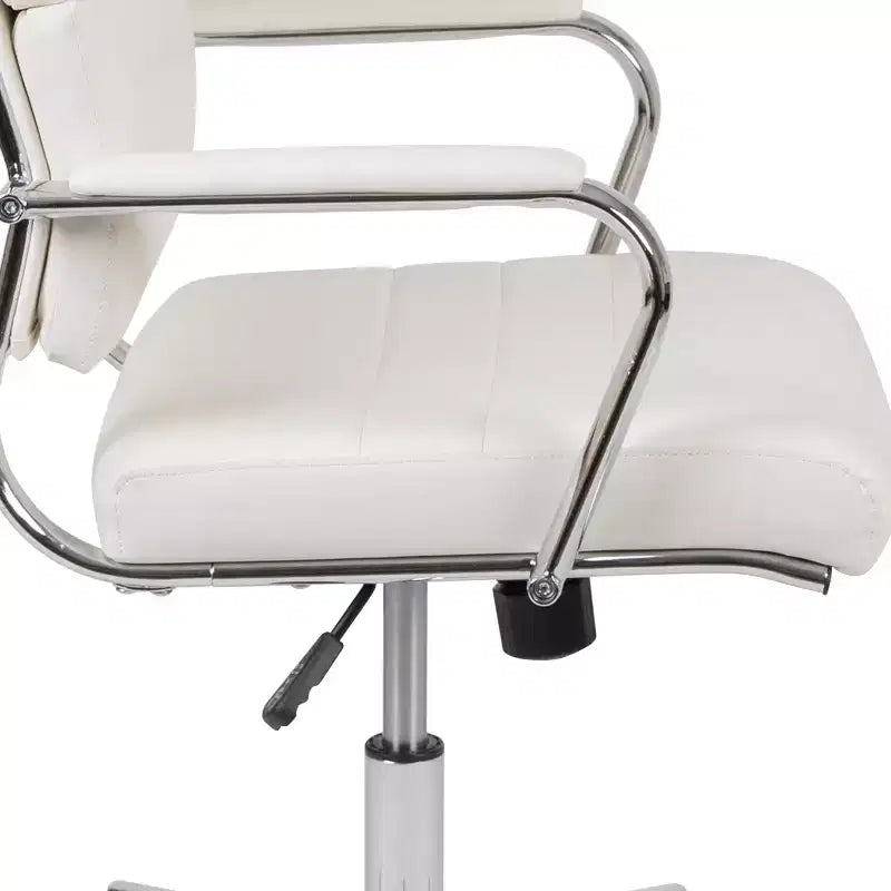 Fauteuil de bureau de direction pivotant contemporain en similicuir avec dossier haut