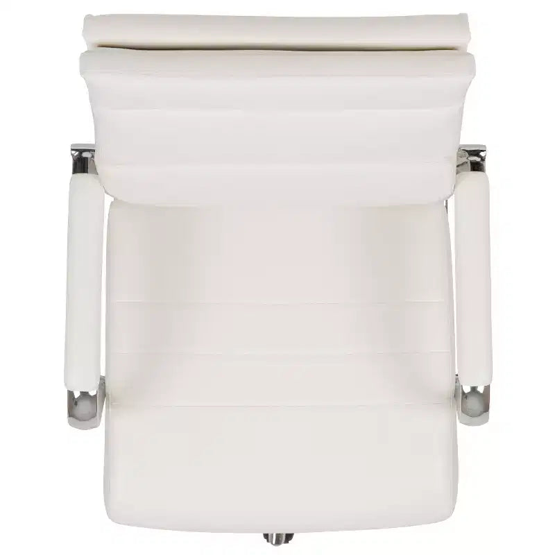 Fauteuil de bureau de direction pivotant contemporain en similicuir avec dossier haut