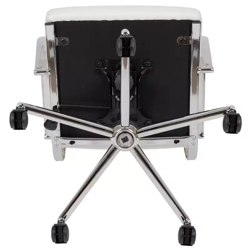 Fauteuil de bureau de direction pivotant contemporain en similicuir avec dossier haut