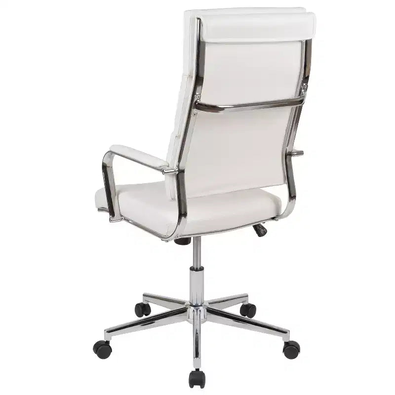Fauteuil de bureau de direction pivotant contemporain en similicuir avec dossier haut