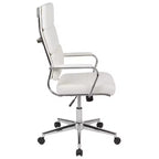 Fauteuil de bureau de direction pivotant contemporain en similicuir avec dossier haut