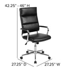 Fauteuil de bureau de direction pivotant contemporain en similicuir avec dossier haut