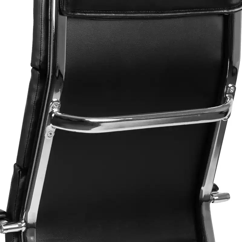 Fauteuil de bureau de direction pivotant contemporain en similicuir avec dossier haut