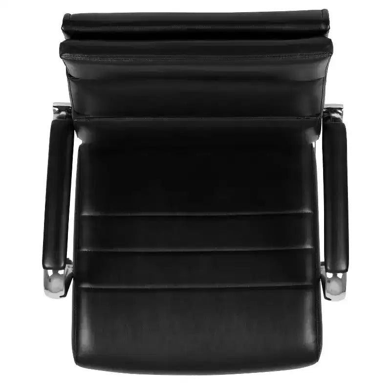 Fauteuil de bureau de direction pivotant contemporain en similicuir avec dossier haut