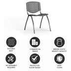 Chaise empilable en plastique pour la maison et le bureau avec dossier perforé – Chaise d'appoint