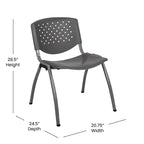 Chaise empilable en plastique pour la maison et le bureau avec dossier perforé – Chaise d'appoint