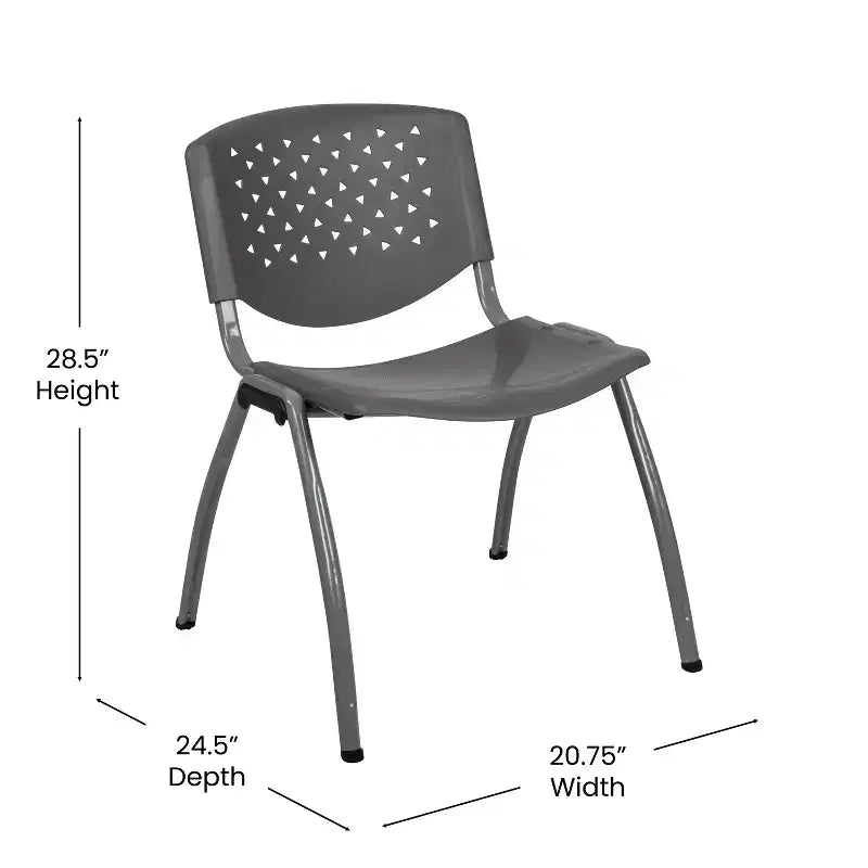 Chaise empilable en plastique pour la maison et le bureau avec dossier perforé – Chaise d'appoint
