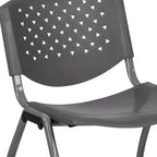 Chaise empilable en plastique pour la maison et le bureau avec dossier perforé – Chaise d'appoint
