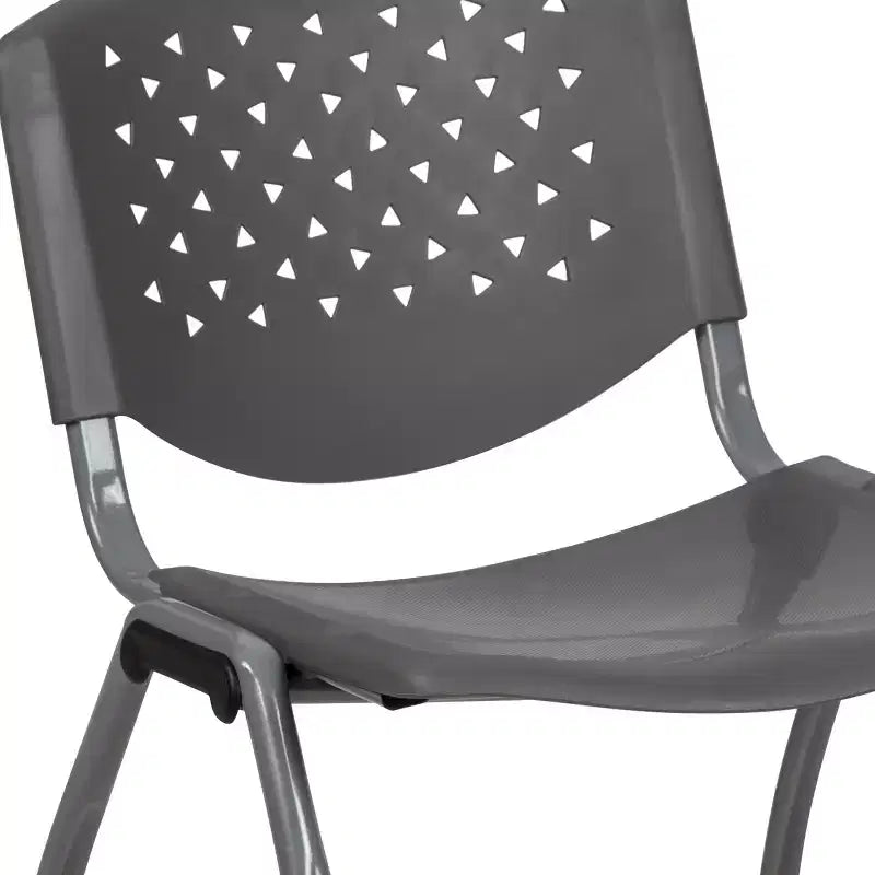 Chaise empilable en plastique pour la maison et le bureau avec dossier perforé – Chaise d'appoint