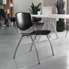 Chaise empilable en plastique pour la maison et le bureau avec dossier perforé – Chaise d'appoint