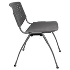 Chaise empilable en plastique pour la maison et le bureau avec dossier perforé – Chaise d'appoint