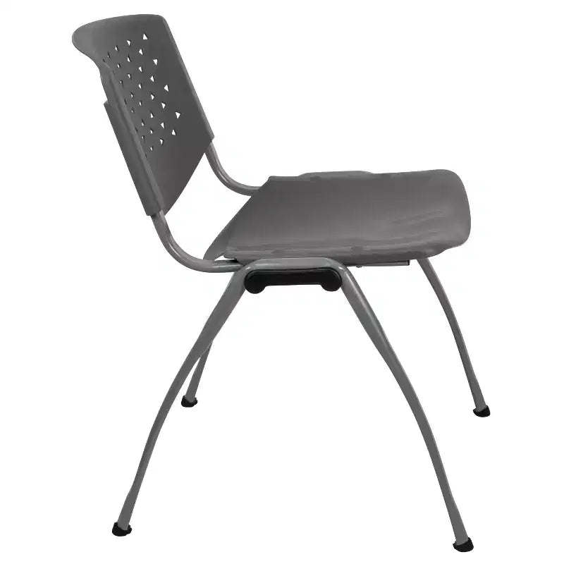 Chaise empilable en plastique pour la maison et le bureau avec dossier perforé – Chaise d'appoint