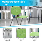 Chaise empilable en plastique pour la maison et le bureau avec dossier perforé – Chaise d'appoint