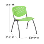 Chaise empilable en plastique pour la maison et le bureau avec dossier perforé – Chaise d'appoint