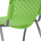 Chaise empilable en plastique pour la maison et le bureau avec dossier perforé – Chaise d'appoint