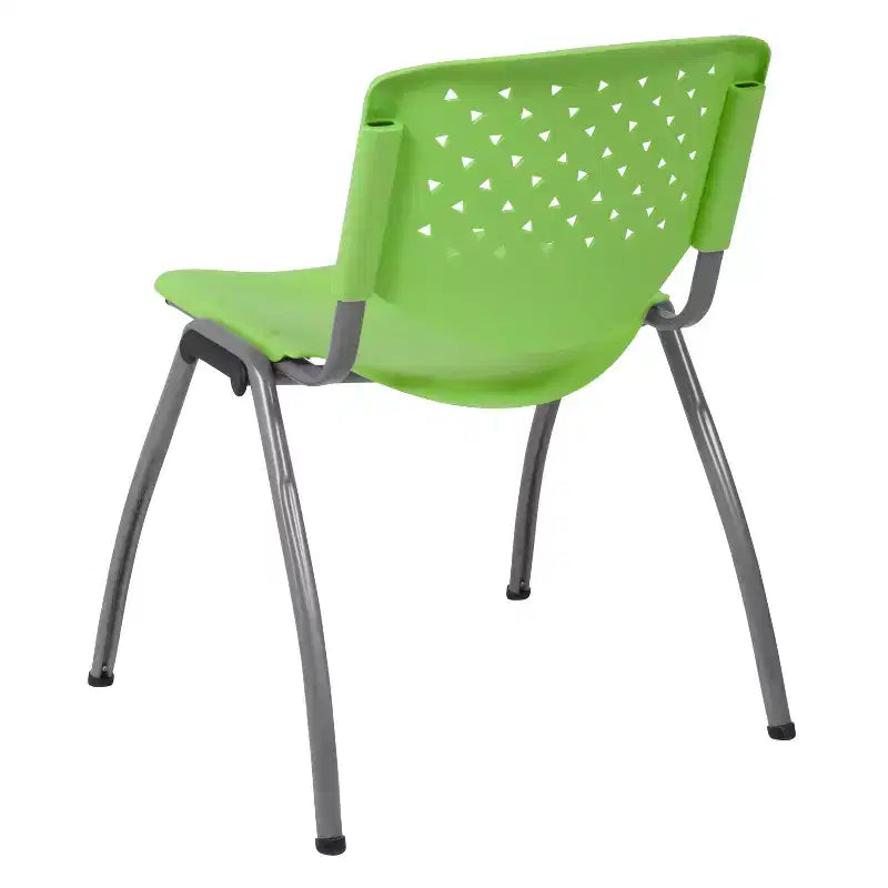 Chaise empilable en plastique pour la maison et le bureau avec dossier perforé – Chaise d'appoint