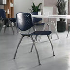 Chaise empilable en plastique pour la maison et le bureau avec dossier perforé – Chaise d'appoint