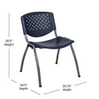 Chaise empilable en plastique pour la maison et le bureau avec dossier perforé – Chaise d'appoint