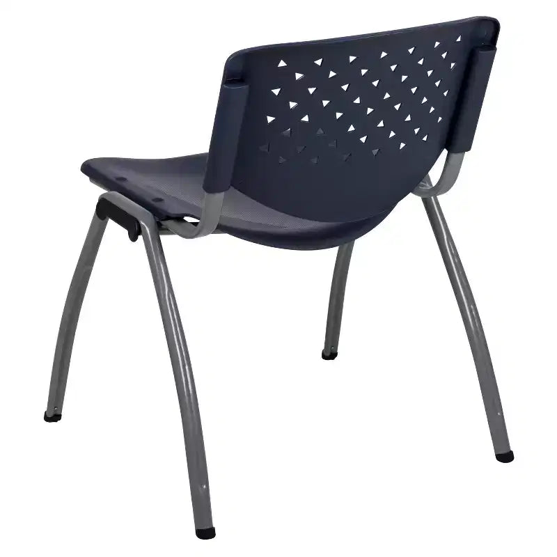 Chaise empilable en plastique pour la maison et le bureau avec dossier perforé – Chaise d'appoint