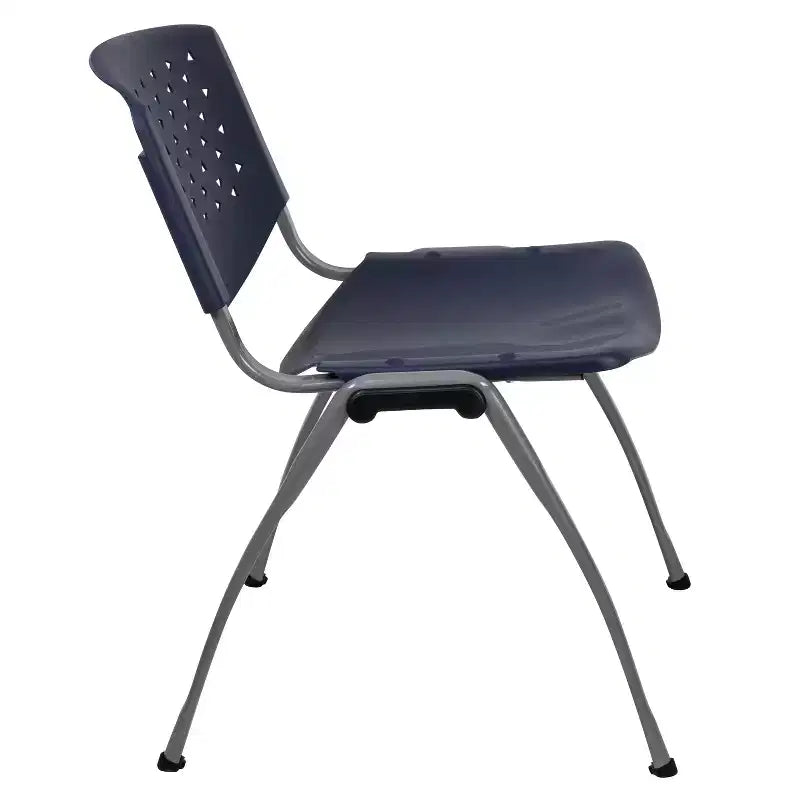 Chaise empilable en plastique pour la maison et le bureau avec dossier perforé – Chaise d'appoint