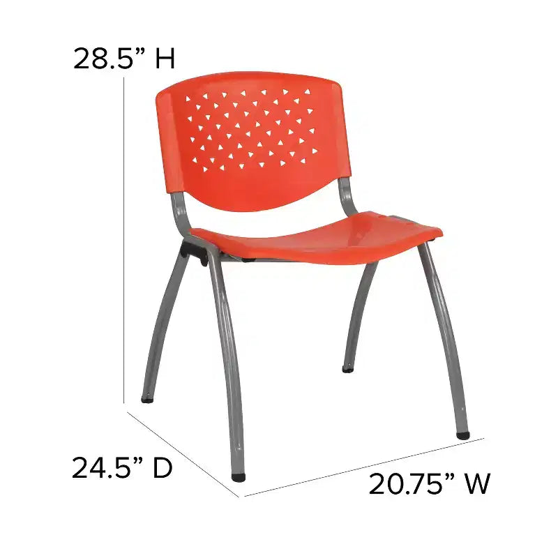 Chaise empilable en plastique pour la maison et le bureau avec dossier perforé – Chaise d'appoint