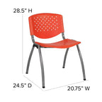 Chaise empilable en plastique pour la maison et le bureau avec dossier perforé – Chaise d'appoint