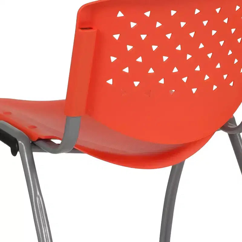 Chaise empilable en plastique pour la maison et le bureau avec dossier perforé – Chaise d'appoint