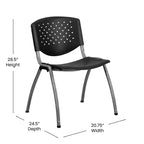 Chaise empilable en plastique pour la maison et le bureau avec dossier perforé – Chaise d'appoint