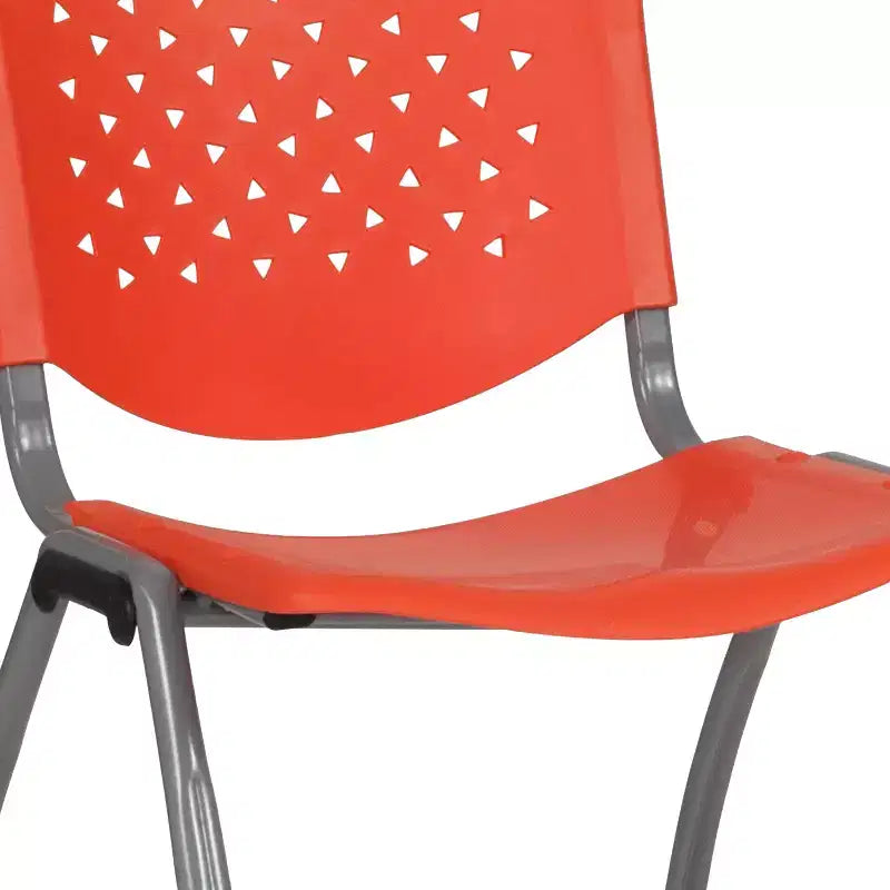 Chaise empilable en plastique pour la maison et le bureau avec dossier perforé – Chaise d'appoint