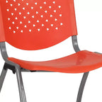 Chaise empilable en plastique pour la maison et le bureau avec dossier perforé – Chaise d'appoint