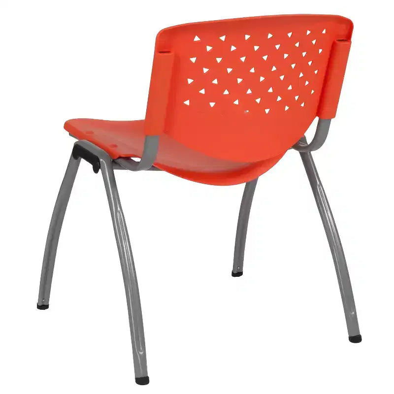 Chaise empilable en plastique pour la maison et le bureau avec dossier perforé – Chaise d'appoint