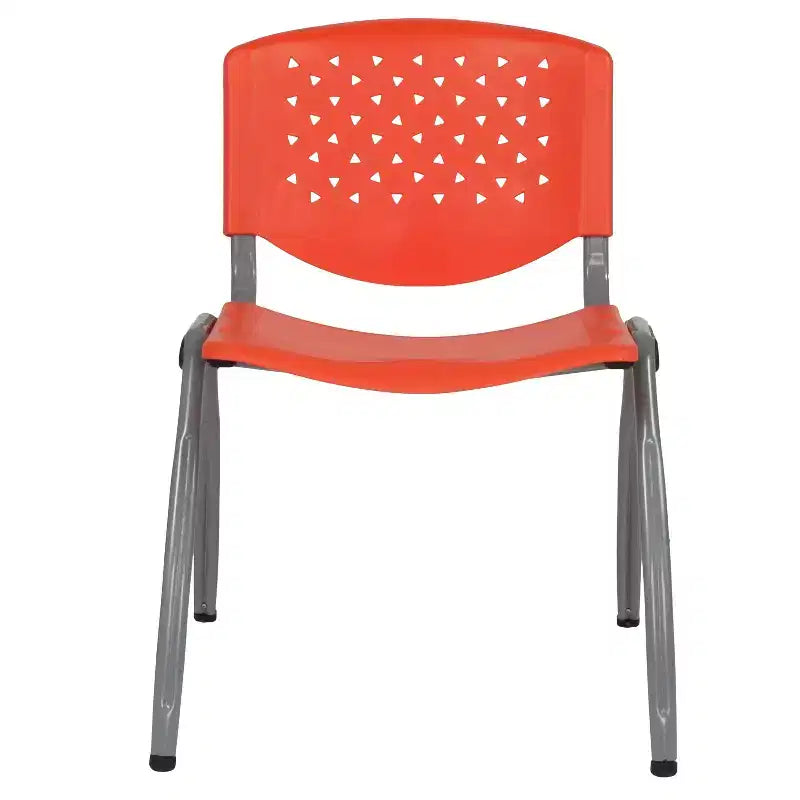 Chaise empilable en plastique pour la maison et le bureau avec dossier perforé – Chaise d'appoint