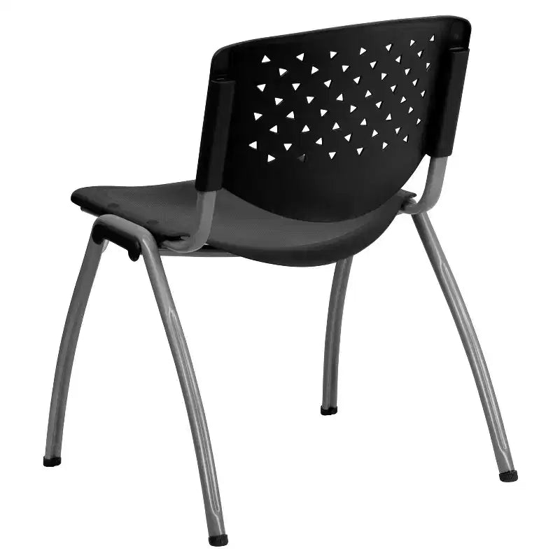 Chaise empilable en plastique pour la maison et le bureau avec dossier perforé – Chaise d'appoint
