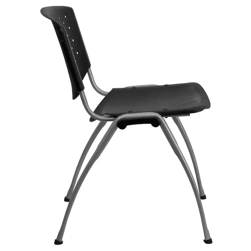Chaise empilable en plastique pour la maison et le bureau avec dossier perforé – Chaise d'appoint