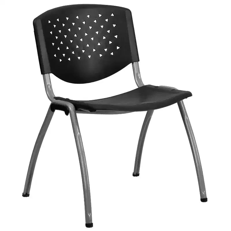 Chaise empilable en plastique pour la maison et le bureau avec dossier perforé – Chaise d'appoint