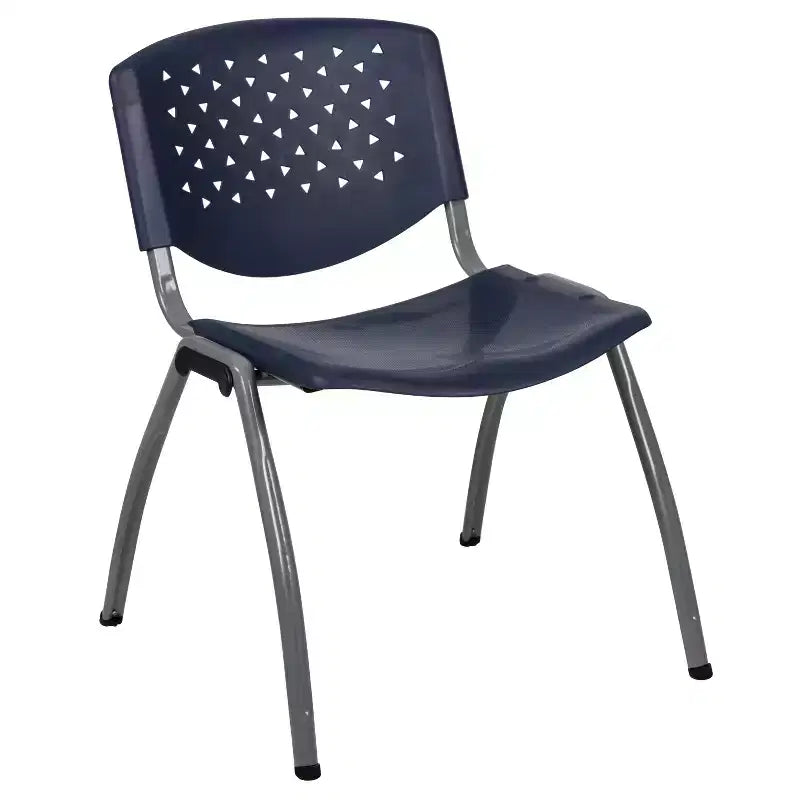 Chaise empilable en plastique pour la maison et le bureau avec dossier perforé – Chaise d'appoint