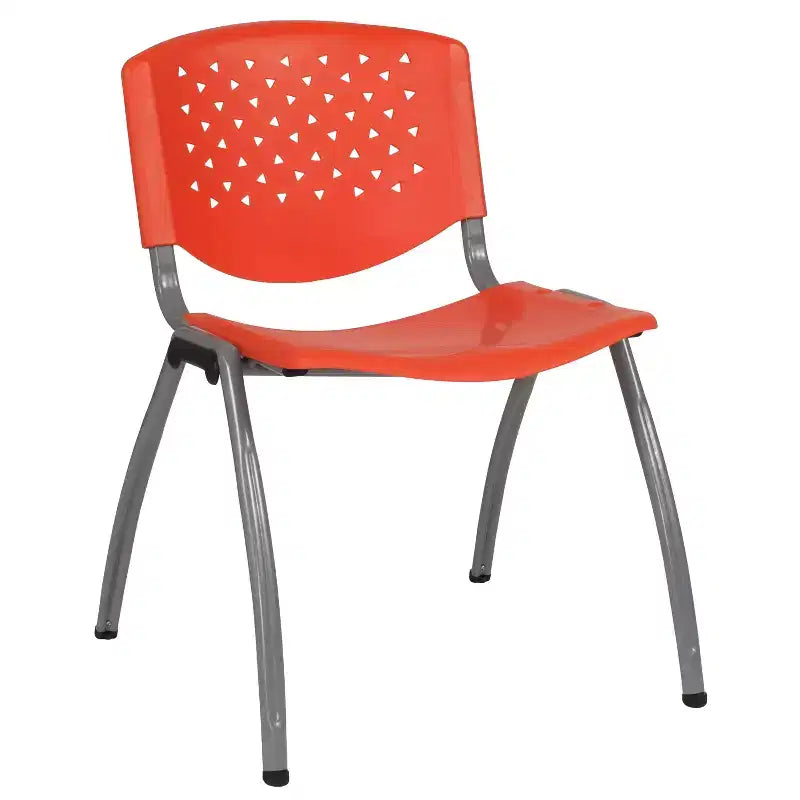 Chaise empilable en plastique pour la maison et le bureau avec dossier perforé – Chaise d'appoint
