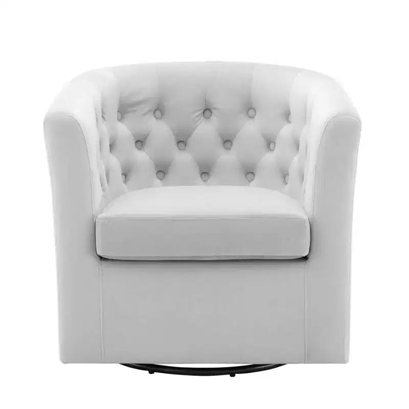 Fauteuil pivotant en velours capitonné Prospect