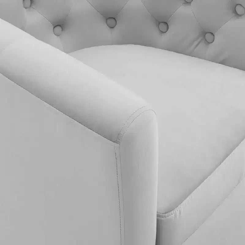 Fauteuil pivotant en velours capitonné Prospect