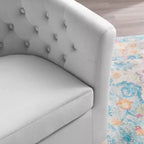 Fauteuil pivotant en velours capitonné Prospect