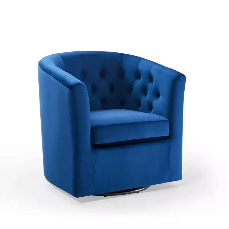 Fauteuil pivotant en velours capitonné Prospect