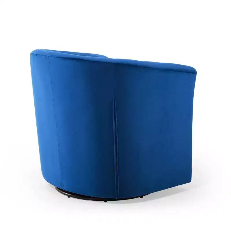Fauteuil pivotant en velours capitonné Prospect