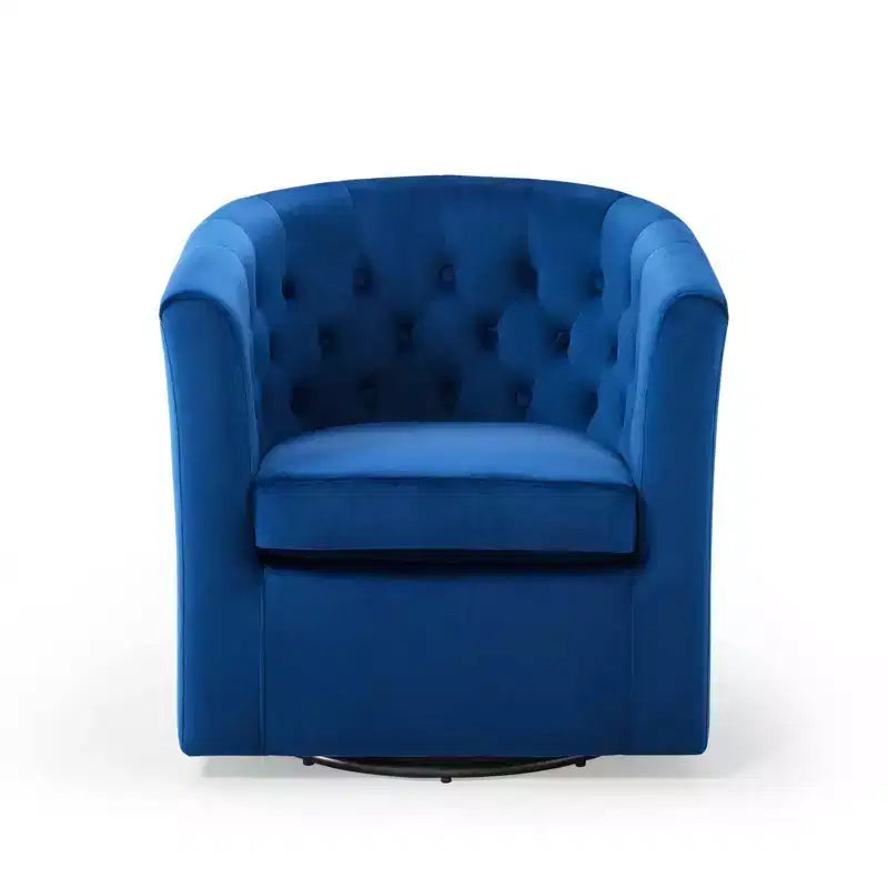 Fauteuil pivotant en velours capitonné Prospect