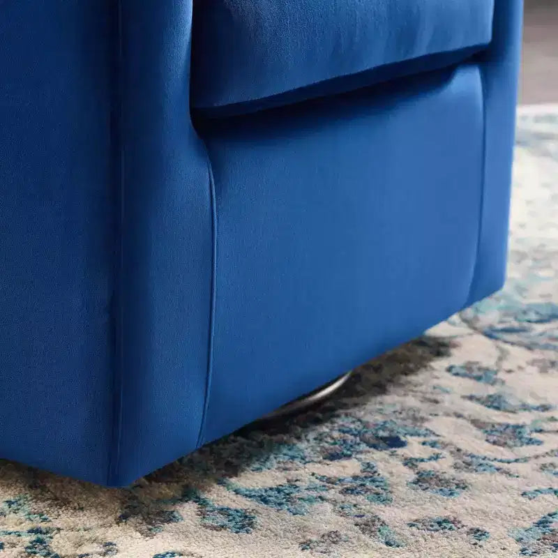 Fauteuil pivotant en velours capitonné Prospect