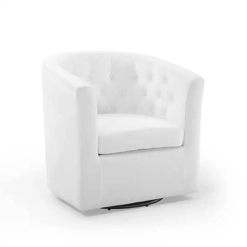 Fauteuil pivotant en velours capitonné Prospect