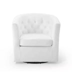 Fauteuil pivotant en velours capitonné Prospect