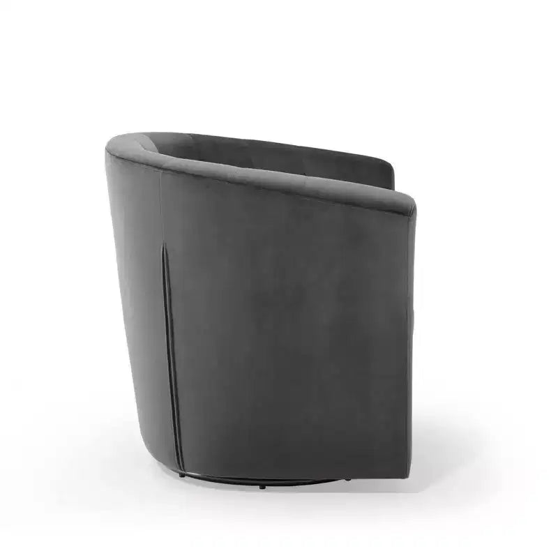 Fauteuil pivotant en velours capitonné Prospect