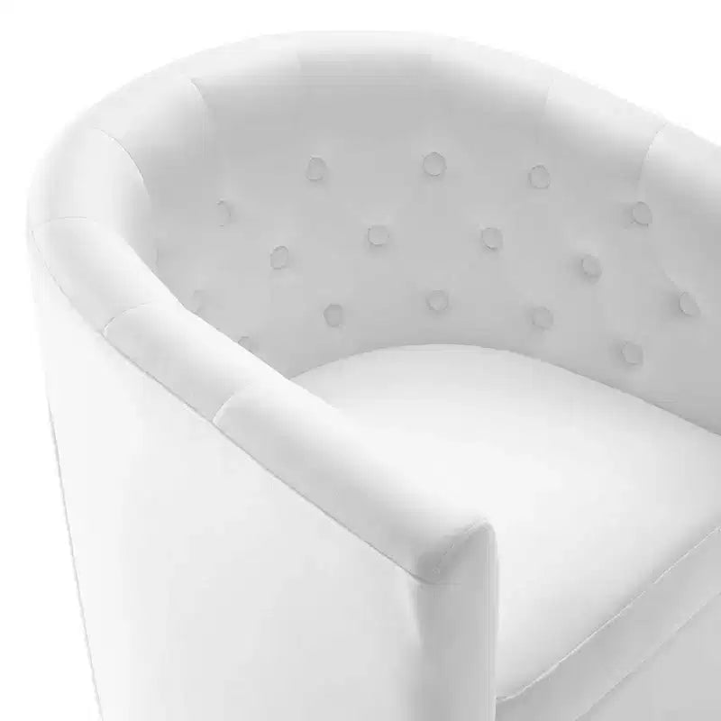 Fauteuil pivotant en velours capitonné Prospect