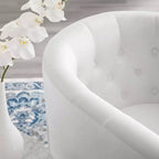 Fauteuil pivotant en velours capitonné Prospect
