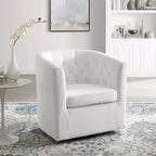 Fauteuil pivotant en velours capitonné Prospect